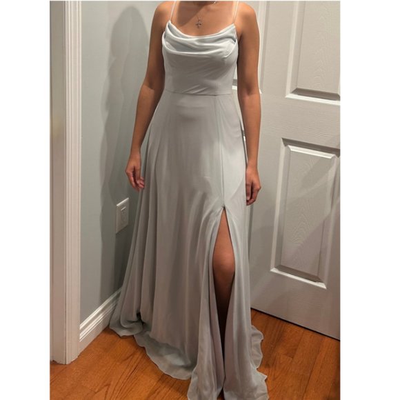 Light Gray Wedding Guest Dress - Picture 1 of 4